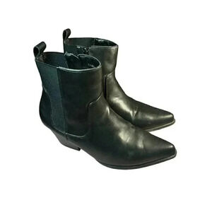 CentroPoint Womens Black Faux Leather Booties Shoes 9